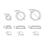 Downlight LED Redondo 15W Regulable UGR19, corte 150mm IP44